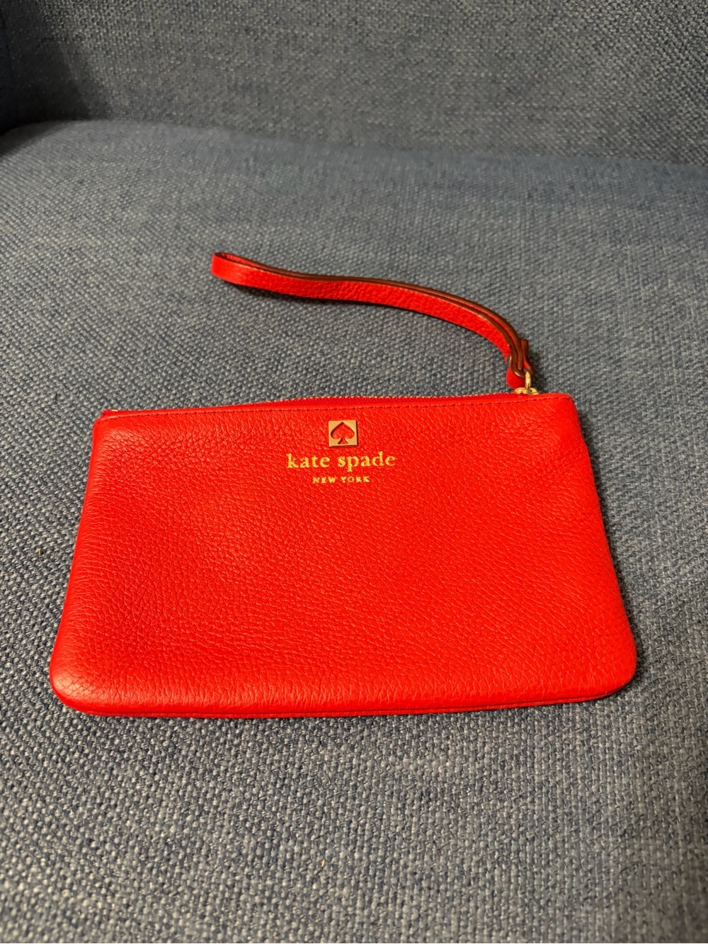 kate spade Red Pebble Leather Wristlet